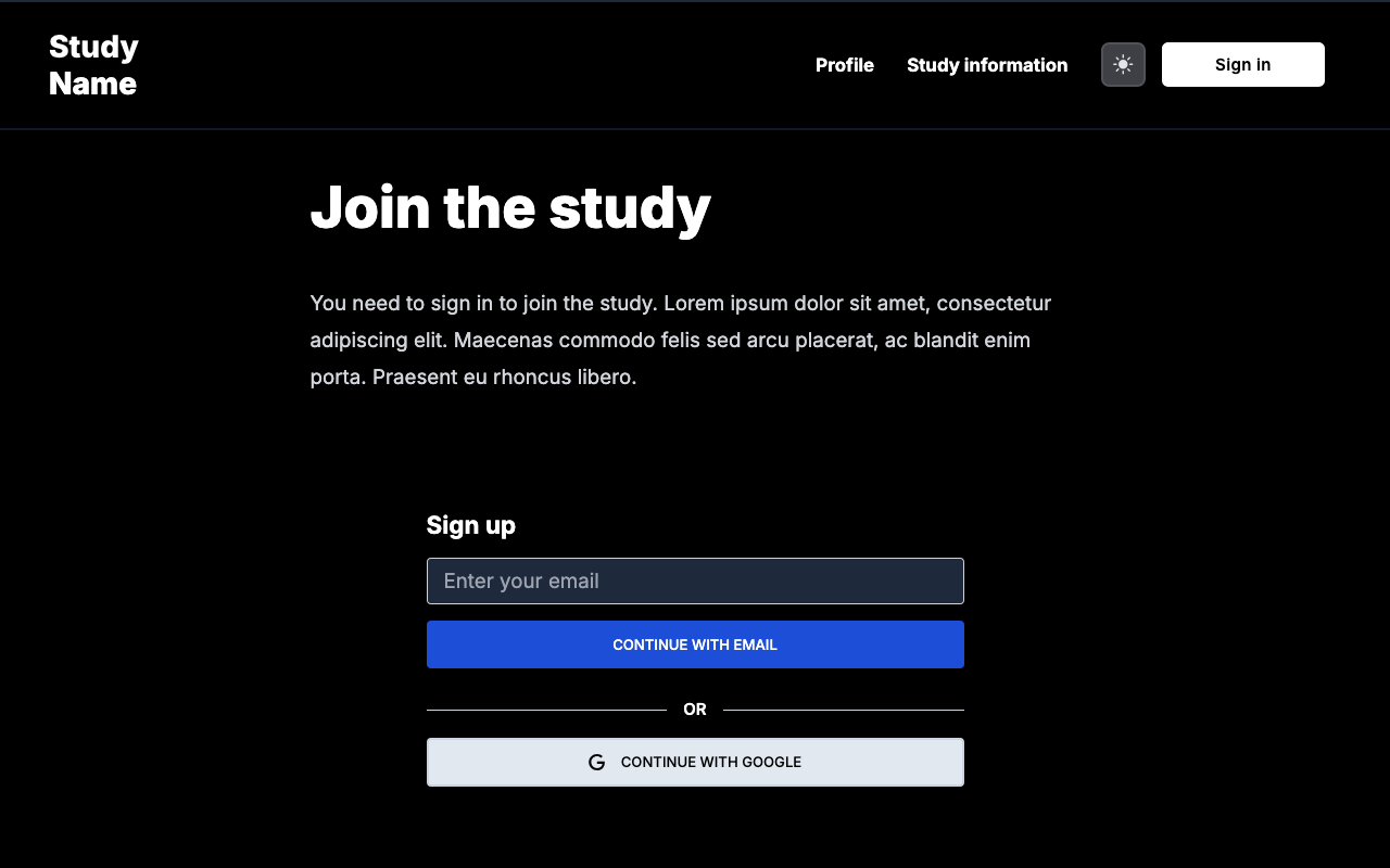 Login page with email sign-in and OAuth options